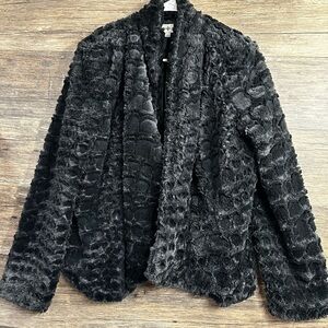 Kate Rosy Soft Elegant Black Textured Blazer